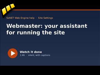 Switch on the Webmaster button; name, colours, position. Step-by-step article with pictures: https://help.intergine.com/p/Help-Webmaster-Settings