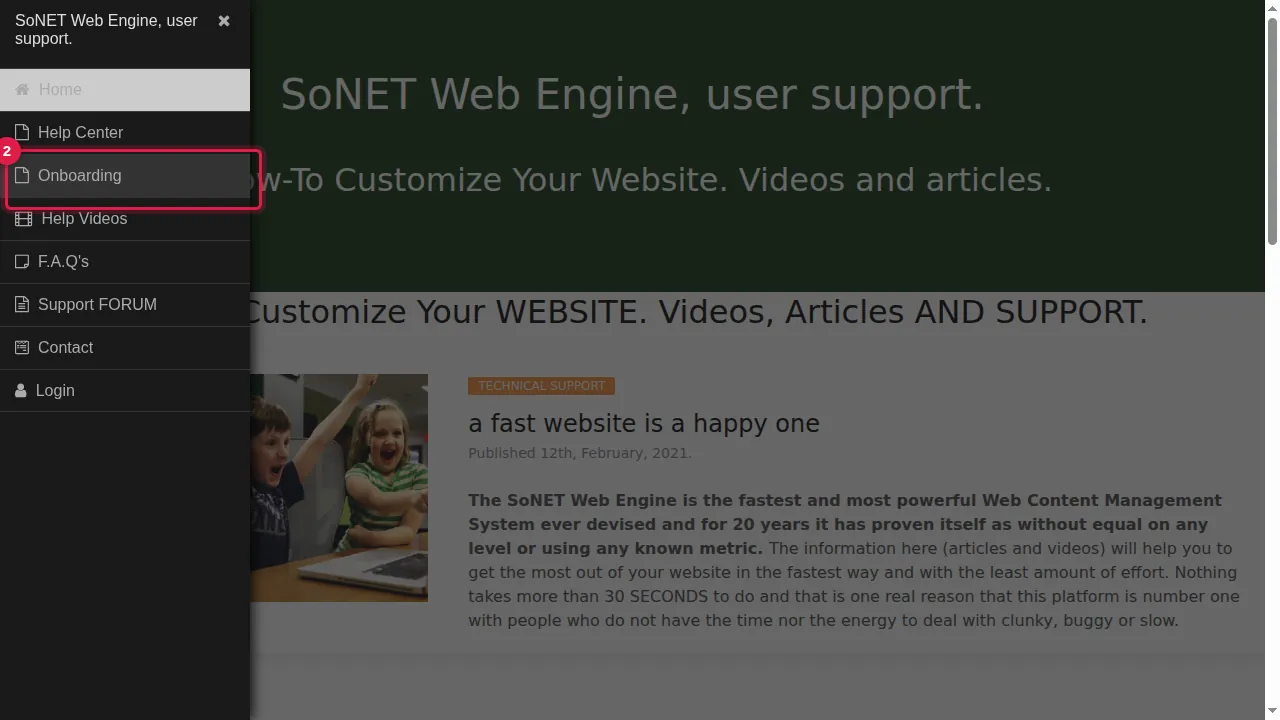 Step 2: Click Onboarding.