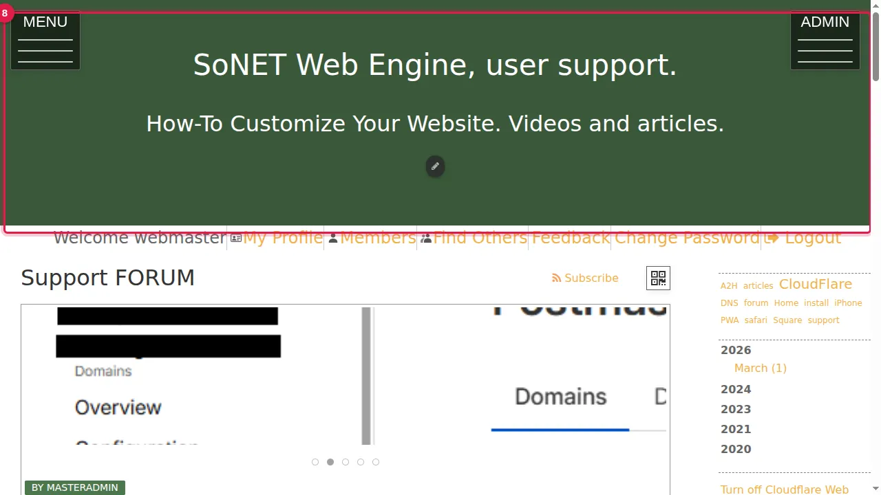Step 8: It still shows its old header: the pencil changes only the page you are on.