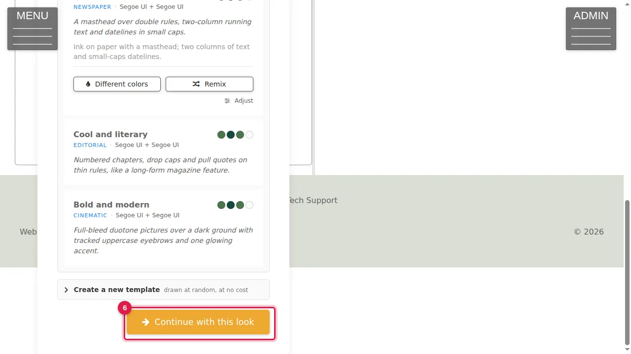 Step 6: Click Continue with this look.