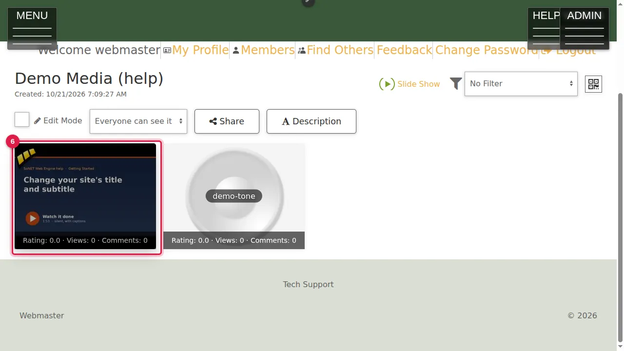 Step 6: Click a video or audio file to play it.