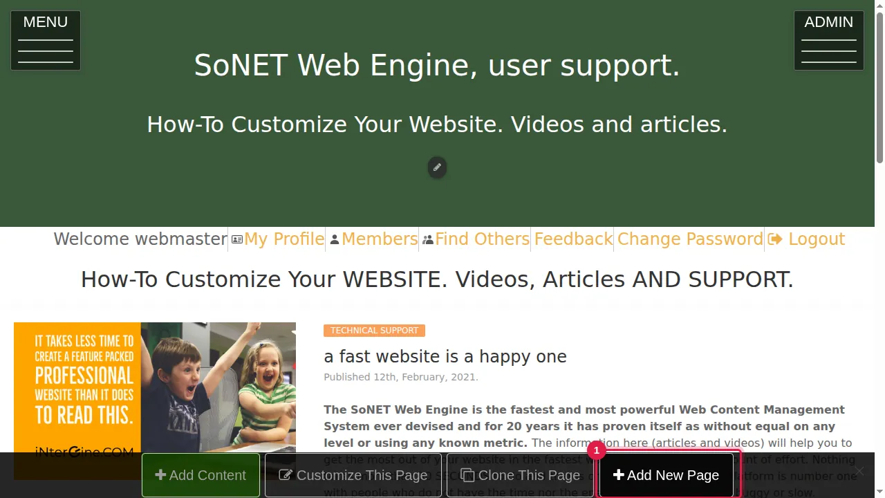 Step 1: Click Add New Page in the bar at the bottom of any page.