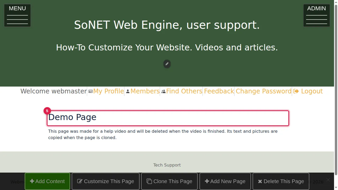Step 5: The copy opens. It has the same content as the original page.
