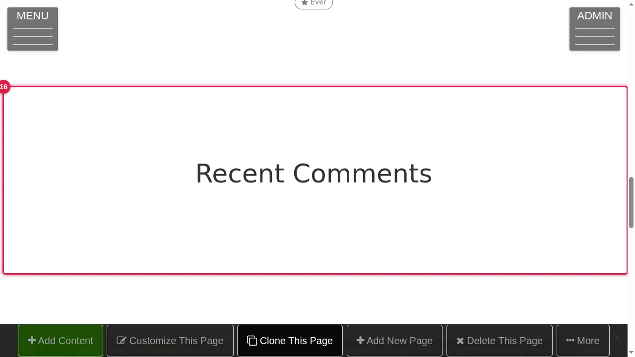 Step 16: Recent Comments stays empty until visitors leave comments.