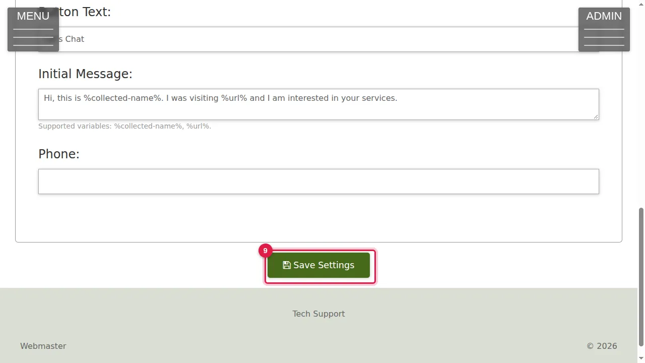 Step 9: Click Save Settings.